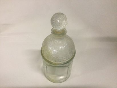 null GUERLAIN flacon de parfum au abeilles en verre translucide ( vide) h 19 cm