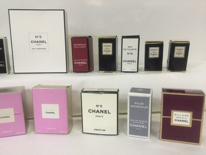 null Collection de 19 miniatures de parfum pour la marque CHANEL toutes en boites...