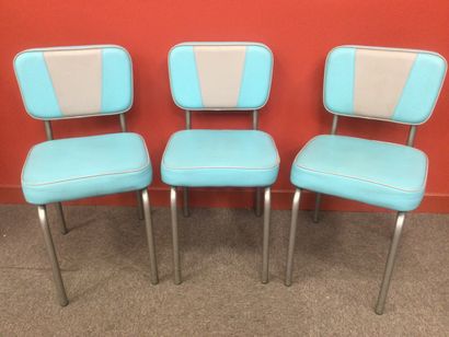 Ensemble de 3 chaises style années 50 rétro...