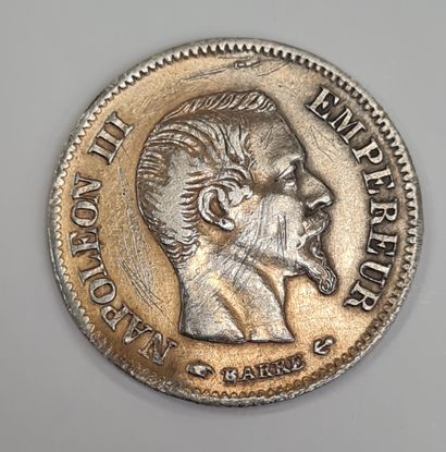 null Fausse monnaie de 10 Francs Napoléon III en platine, frappe d'époque datée de...