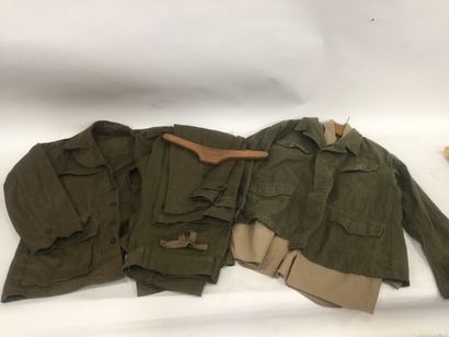 null 2 vestes + 1 pantalon + 1 chemise époque guerre d'Algérie