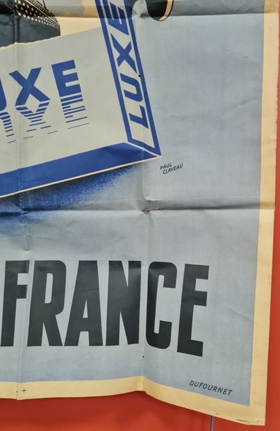 null AFFICHE pour les lames de marque "Ile De France Luxe", par Paul CLAVEAU, circa...
