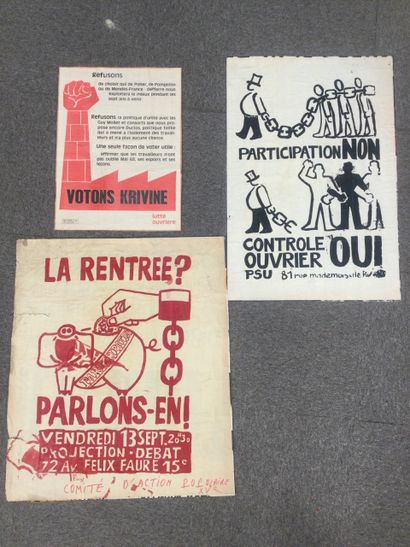 null Lot de 3 affiches politiques des années 60.