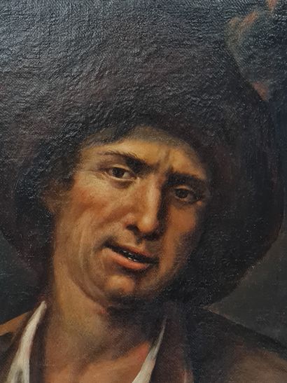 null Ecole de Bergame du XVIIIe siècle, portrait d'un paysan, dim : 62 x 53 cm (récemment...
