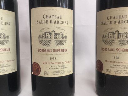 null 3 magnums BORDEAUX SUPÉRIEUR 1998 château salle d'arches