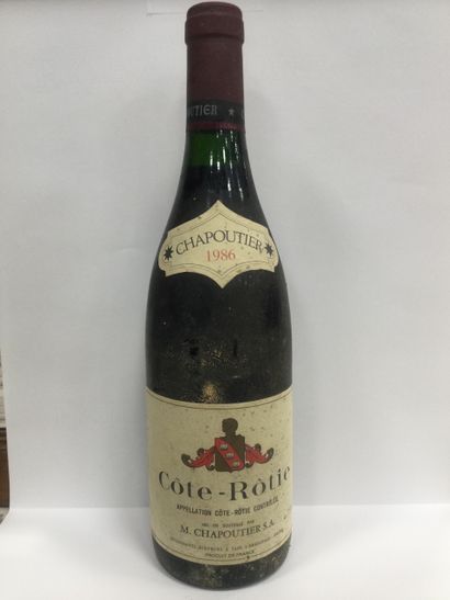 null 1 Bouteille, COTE-ROTIE, M. CHAPOUTIER, Côtes du Rhône rouge, 1986, (Niveau...