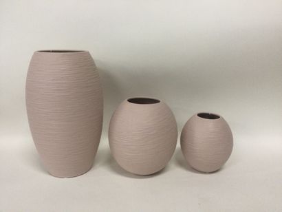null ASA, Set of 3 deco ceramic vases H. 25, 16 and 12 cm.