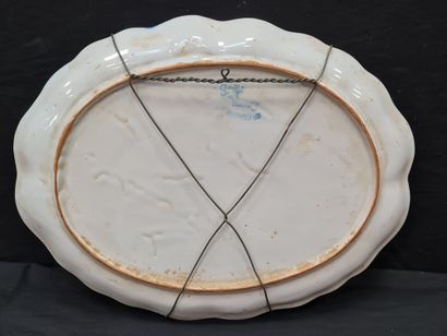 null Emile GALLÉ (1846-1904) for SAINT-CLEMENT, oval dish with the coat of arms of...
