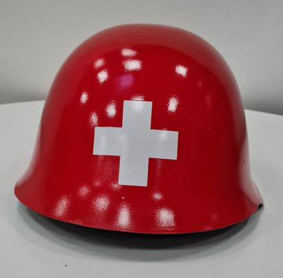 null TIS (Artist XXth/XIXth), Collection "PEACE OF ART", helmet "SUISSE", reconditioned...