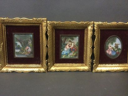 D'Après François BOUCHER, Lot de 3 miniatures...