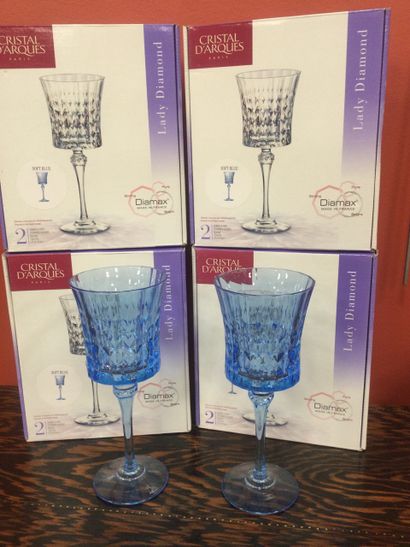 null 1 Lot de 10 verres à vin en cristal d'Arques