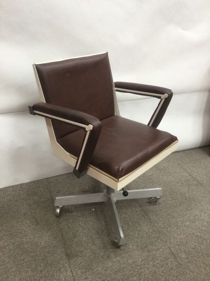 null FAUTEUIL de bureau sur roulettes en en métal et similicuir hauteur réglable