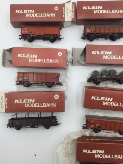 null KLEIN, échelle HO lot de 10 wagons modèles 3265, 3271, 3041, 3109, 3283 x 3,...