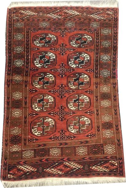 null CENTRAL ASIA, carpet BOUKHARA knotted hand in polychrome wool with decoration...
