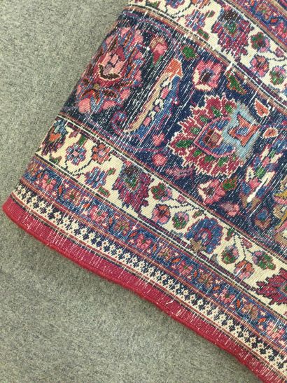 null IRAN, hand-knotted woolen KACHAN carpet with floral decoration and central rosette...