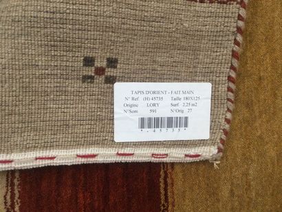 null LORISTAN, LORY hand-knotted wool carpet with stripes decoration, Dim. 180 x...