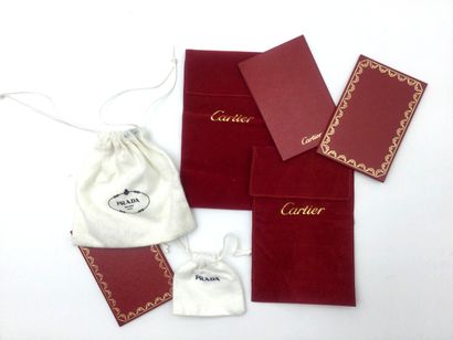 null CARTIER, Paris, Set of two cases and three card holders with gold piping. 

Two...