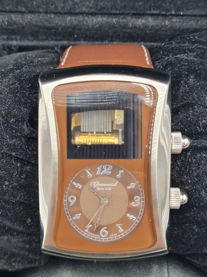 null CHENEVARD, men's automatic musical watch model T22710-192, rectangular steel...