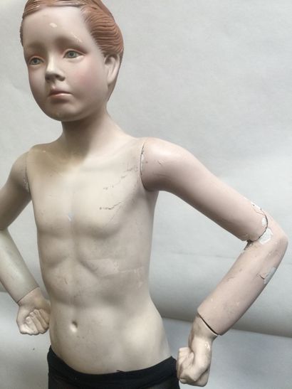 null Mannequin young girl of mark SCHLAPPI in resin, plaster and metal. H. : 130...