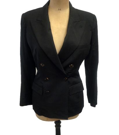 null Jean Paul GAULTIER, black wool blazer, double breasted, one chest pocket and...