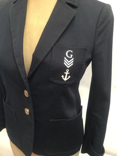 null GUCCI, navy blue sailor jacket, monogrammed on chest pocket, single breasted,...