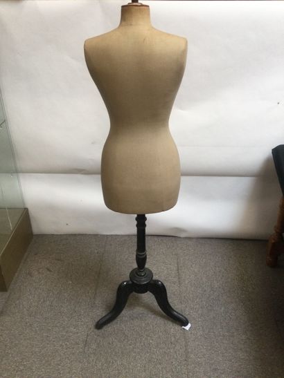 null Mannequin of sewing model woman of mark JUVENIA PARIS out of fabric and wooden...