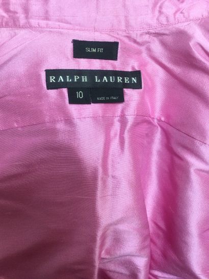 null Chemise RALPH LAUREN, en soie rose, taille slim fit, T10 IT, veste en lin IRENE...