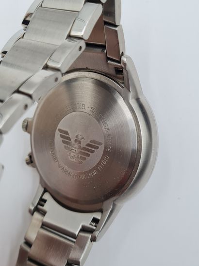 null EMPORIO ARMANI, Men's quartz watch, calendar/chronograph functions, blue dial,...