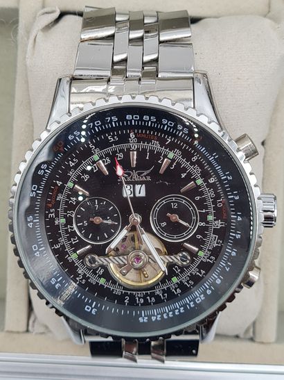 null JARAGAR, Lot of 7 men's watches, automatic movements, chronograph/calendar functions,...
