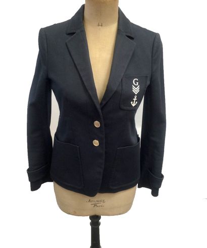 null GUCCI, navy blue sailor jacket, monogrammed on chest pocket, single breasted,...