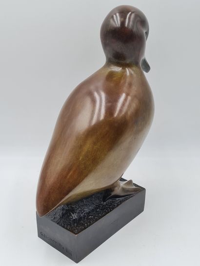 null François GALOYER (1944), La Sarcelle, Sculpture en bronze à patine nuancée,...