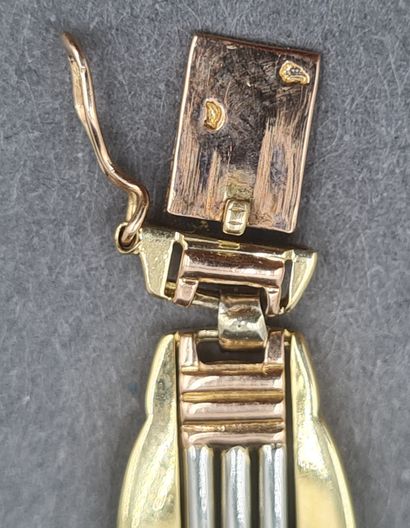 null BRACELET in gold 3 tones 18K 750/°°, eagle head hallmark, Weight : 11,94 g