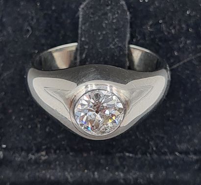 RING in 18K white gold 750/°° and platinum...