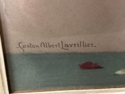 null Gaston Albert LAVRILLIER (1885-1958), Bouquet de roses dans un vase, Pastel...