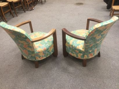 null Deux fauteuils tissu a décor floral h=72cm