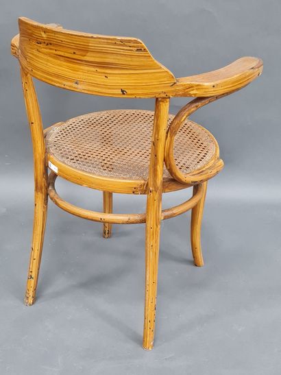 null THONET, Bistro armchair in wood and cane seat. h=82cm