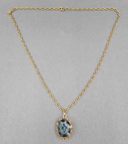 NECKLACE in yellow gold 18K 750/°° decorated...