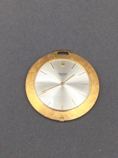 null ROLEX, Pocket watch in 18K yellow gold 750/°°, round dial with cream background...