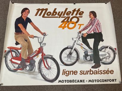  Affiche publicitaire originale années 70 pour "la Mobylette 40 et 40T" pour la marque...
