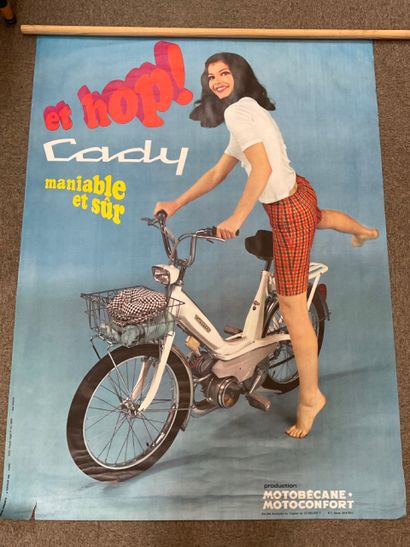 null Affiche publicitaire originale années 70 pour la Mobylette "Cady" de marque...