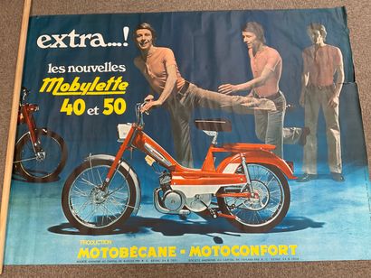  Affiche publicitaire originale années 70 pour "la Mobylette 40 et 50" pour la marque...