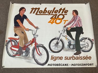  Original advertising poster from the 70's for "la Mobylette 40 et 40T" for the brand...