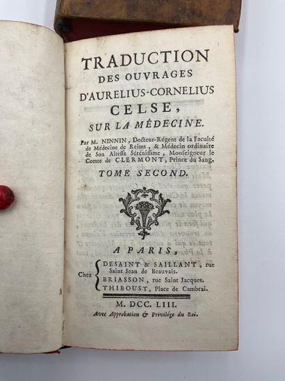 null [Médecine] - Traduction des ouvrages d'Aurelius-Cornelius CELSE sur la Medecine,...
