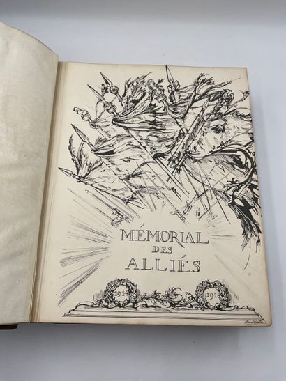 null [GUERRE 14-18] - Mémorial des Alliés - Important volume In-Folio (32 x 43 x...