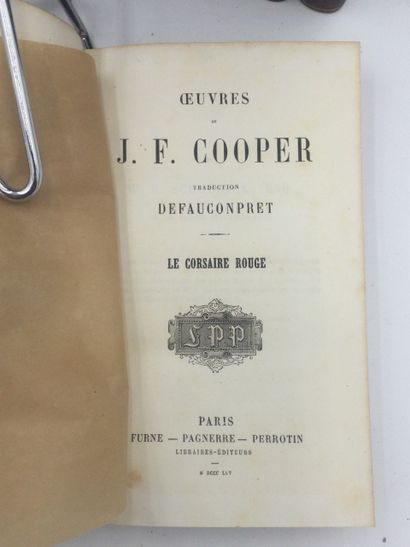 null Oeuvre de J.F. COOPER en 15 Vol. In-8, reliure demi-cuir, dos titré, Ed. FURNE,...