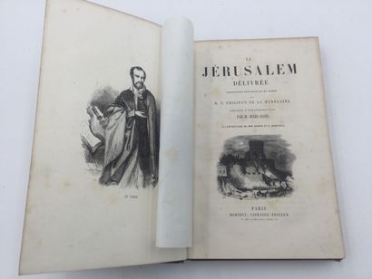 null M.V. PHILIPON DE LA MADELAINE, La Jérusalem délivrée, 1 Vol. In-8, demi-reliure...