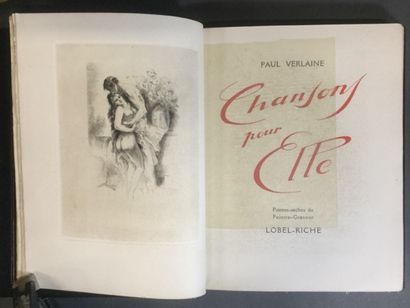 null Paul Verlaine, Chansons pour Elle, illustrations à la pointe sèche du peintre-graveur...