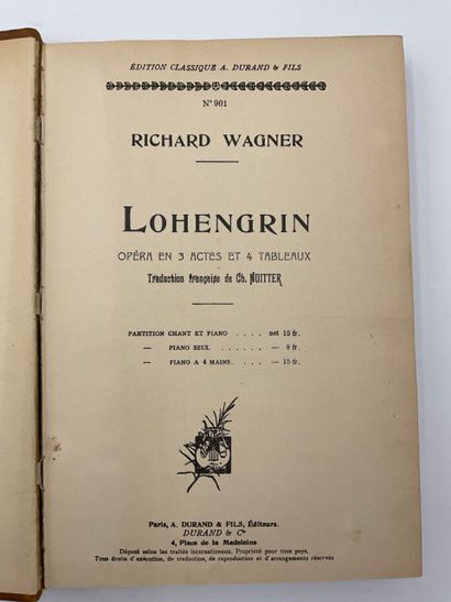null Richard WARGNE, Opéra TANNHAUSER et LOHENGRIN, 2 Vol. In-8, Demi-reliure cuir,...