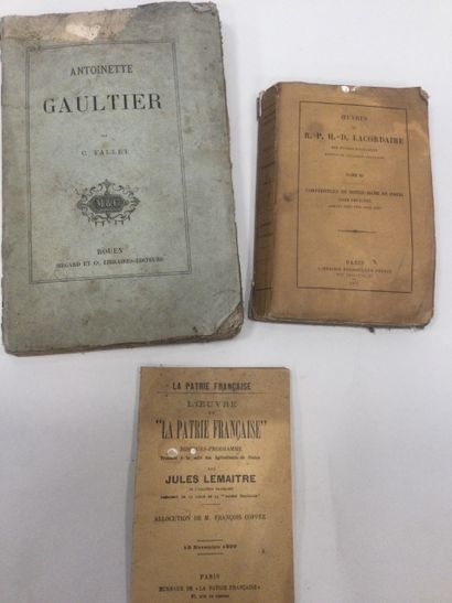 null Lot de 3 Volumes brochés : C FALLET, Antoinette Gaultier, 1 vol. In-8 broché,...