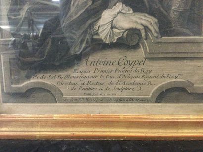 null Jean Baptiste MASSÉ (1687-1767), gravure de l'autoportrait d'Antoine COYPEL...